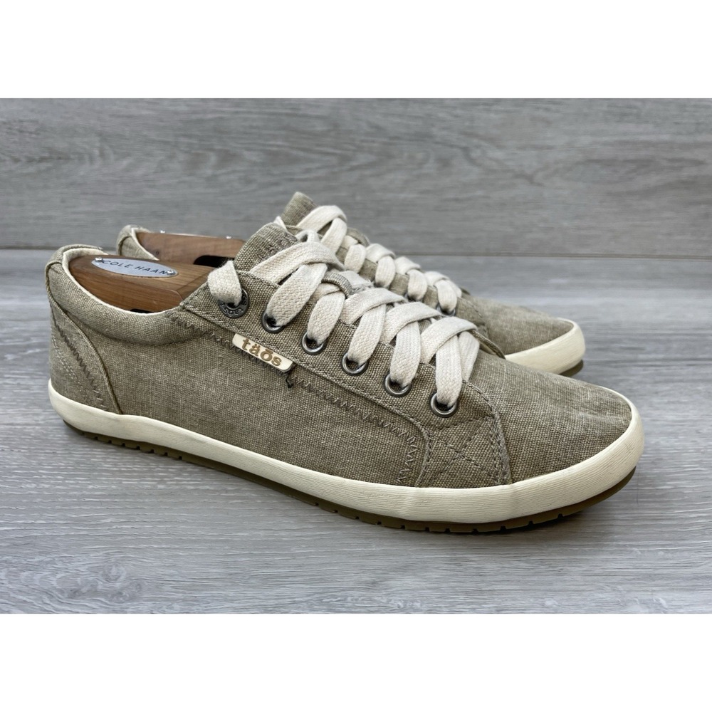 Taos Star Women's Sneaker Brown Canvas 8‎ Lace Up Low Top Comfort Travel Work